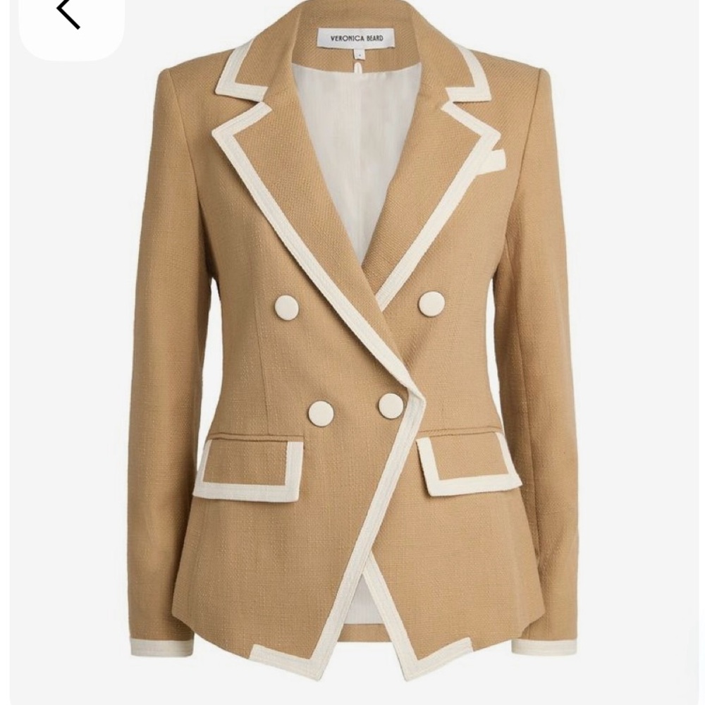 Veronica Beard Tan Double-Breasted Blazer